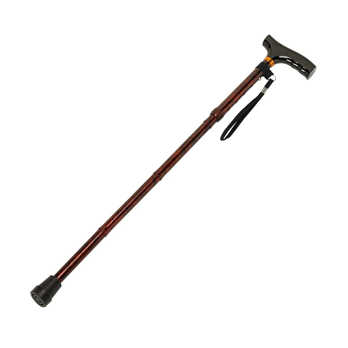 Coloured Folding Walking Stick - Walnut